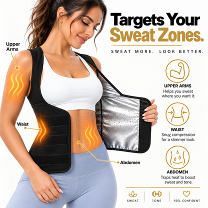 🌸 Women's Sweat Compression Shapewear Vest – Tummy Control & Sculpting Fit 🏃‍➡️🏋️‍♀️