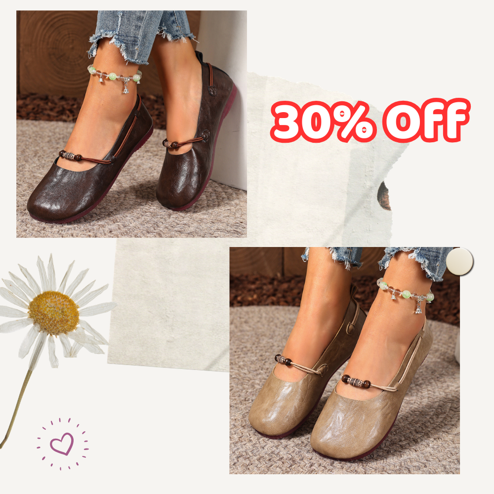 Bohemian Beaded Mary Jane Flats – Vintage Soft Sole Comfort Shoes for Women