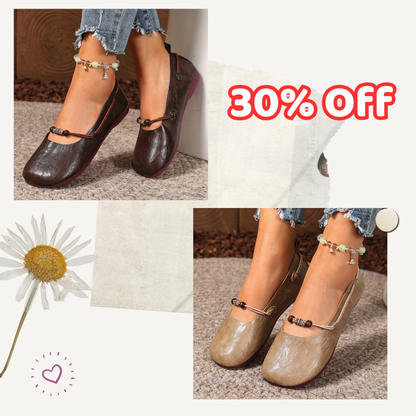 Bohemian Beaded Mary Jane Flats – Vintage Soft Sole Comfort Shoes for Women