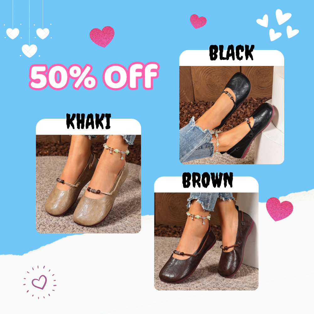 Bohemian Beaded Mary Jane Flats – Vintage Soft Sole Comfort Shoes for Women